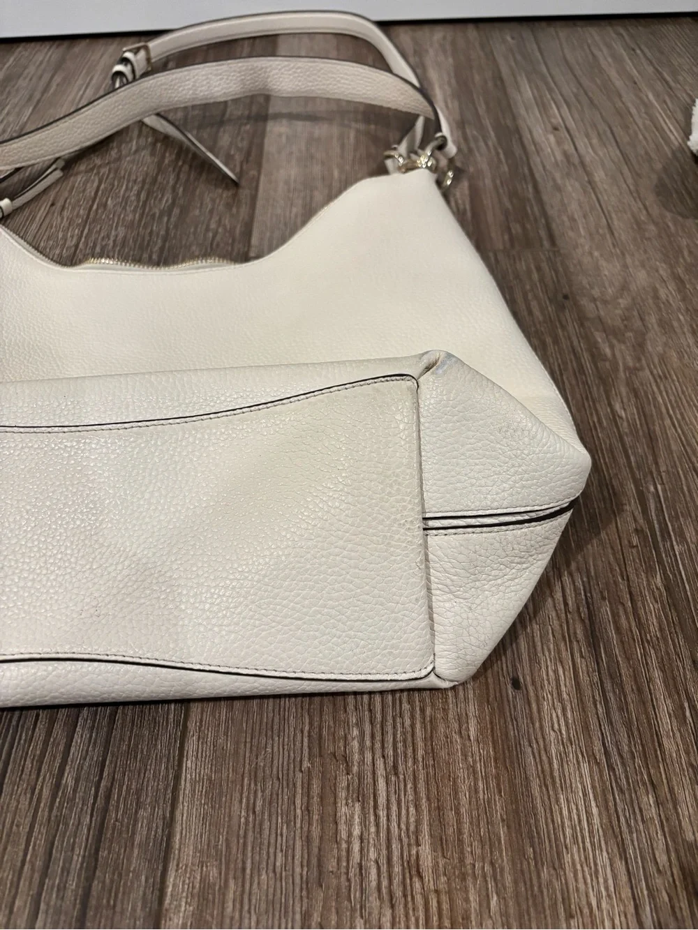 kate spade Pebbled Leather Shoulder Hobo in Ivory